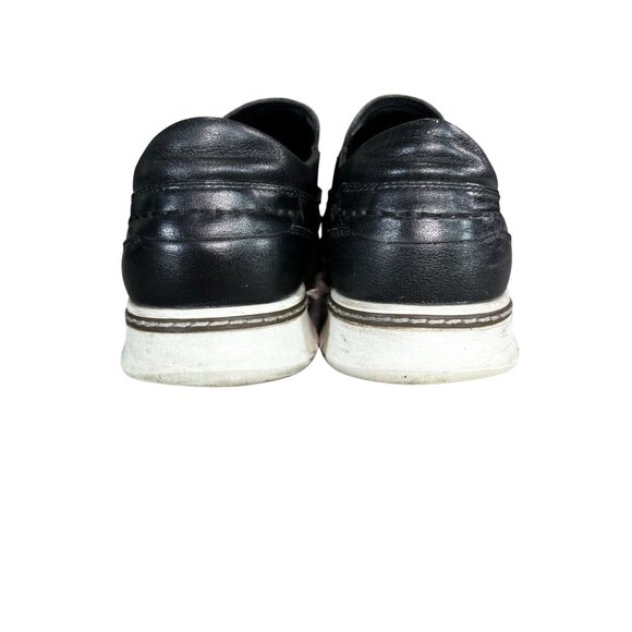 Mishall By Tandy Mens Black Slip-On Loafers Leather Upper & Rubber Sole - Picture 8 of 11